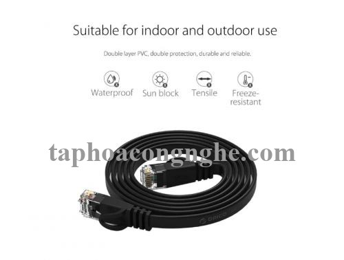 Orico 95681 PUG-C6B-150-BK CAT6 Dây dẹp 15M màu Đen Cáp mạng 30095681